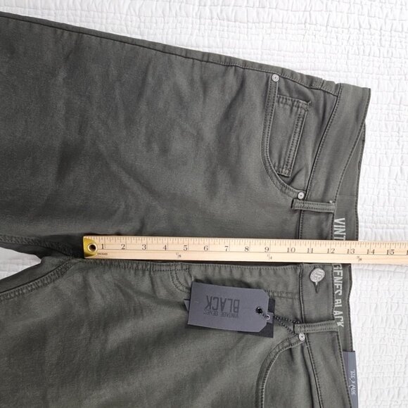 Vintage Genes Black Jeans Men's 36x32 Green French Terry Denim Stretch NWT NEW - Picture 7 of 16